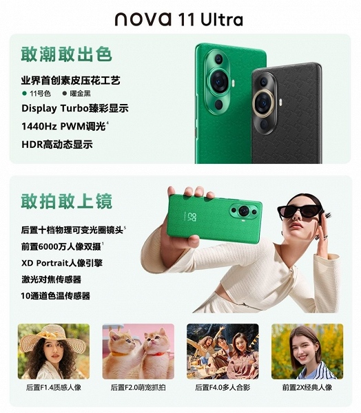 OLED, 120 Гц, 60 Мп с оптическим зумом для селфи, спутниковая связь и сверхпрочное стекло Kunlun. Стартовали продажи Huawei Nova 11, Pro и Ultra в Китае