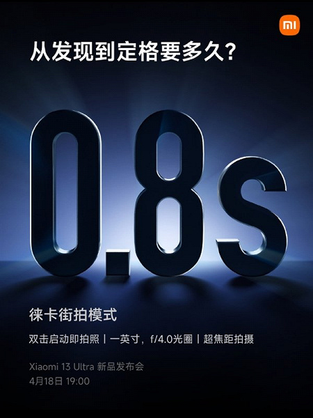 У Xiaomi 13 Ultra будет самая быстрая флагманская камера? Компания говорит, что в специальном режиме аппарат сможет делать фото всего за 0,8 с