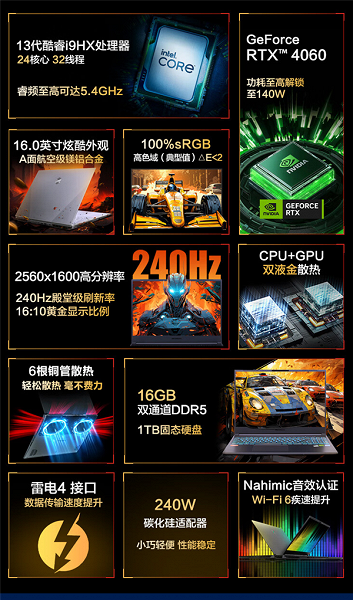 24-ядерный Core i9-13900HX, GeForce RTX 4060 Laptop и 240-герцевый экран 2,5К – всего за 1100 долларов. Игровой ноутбук Mechrevo Questyle 16 Pro поступил в продажу в Китае