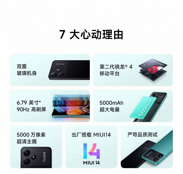 Redmi 12R представлен в Китае. Snapdragon 4 Gen 2, 90 Гц, 50 Мп, 5000 мА·ч и IP53 за 135 долларов