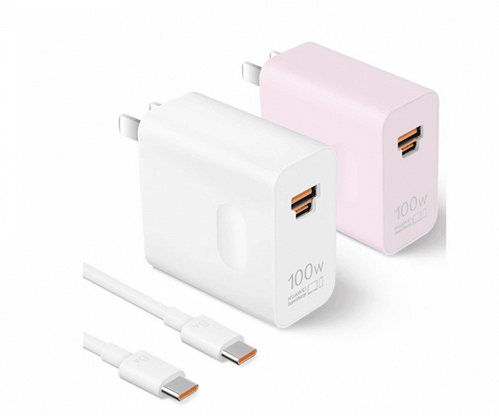 100 Вт в розовом цвете. Huawei представила недорогое зарядное устройство с двумя портами USB и в двух цветовых вариантах
