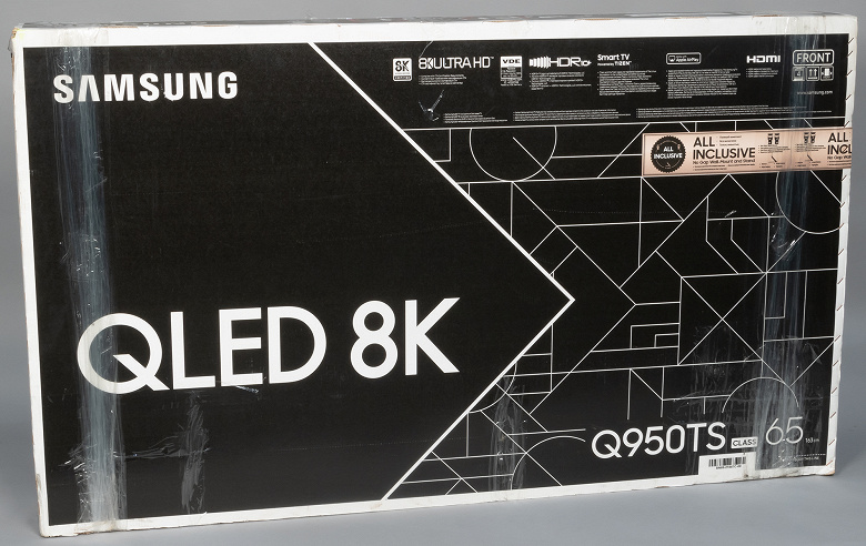 Телевизор Samsung 65" Q950T 8K Smart QLED TV 2020: диагональ 65 дюймов, разрешение 8K, прямая многозонная подсветка, центральная подставка