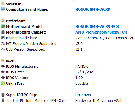 Honor magicbook 15 bmh-wfq9hn driver