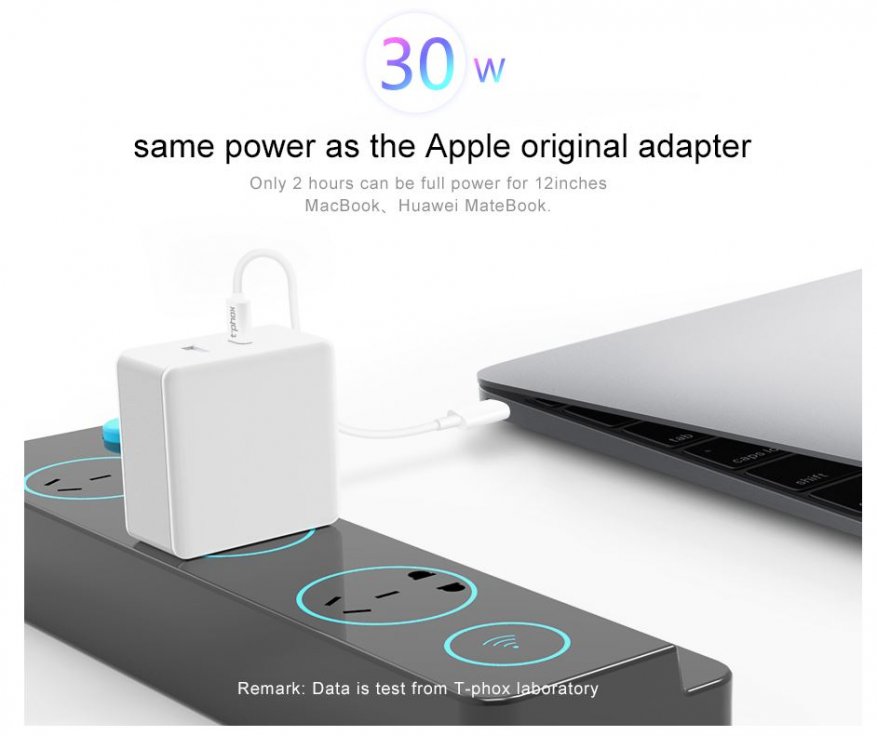 Тест и обзор T-Phox 30W. Зарядное для MacBook, iPad, iPhone, Android