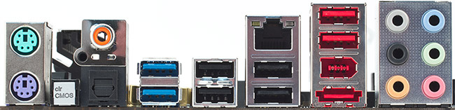 Разъемы задней панели платы ASRock X79 Extreme4