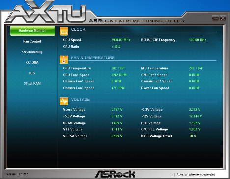 Утилита AXTU материнской платы ASRock Z77 Extreme9