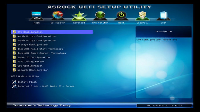 BIOS материнской платы ASRock Z77 Extreme9