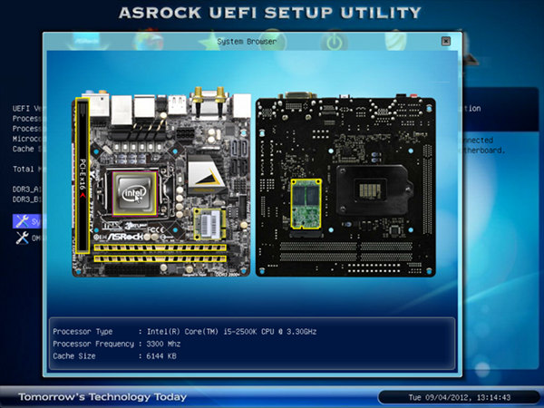 BIOS материнской платы ASRock Z77E-ITX