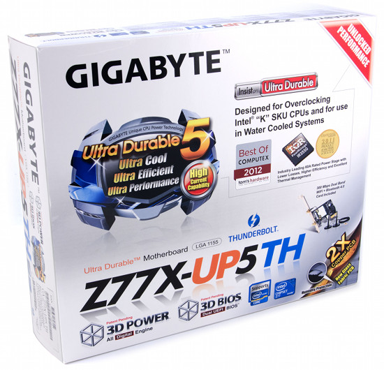Упаковка материнской платы Gigabyte Z77X-UP5 TH