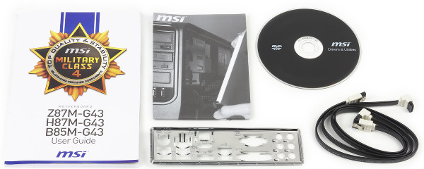 Комплект поставки материнской платы MSI H87M-G43
