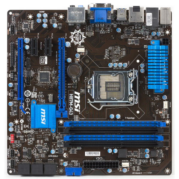 Внешний вид материнской платы MSI H87M-G43