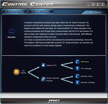 Функция OC Genie II для материнской платы MSI Z77A-GD80