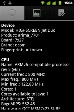 Highscreen Jet Duo аппаратные характеристики