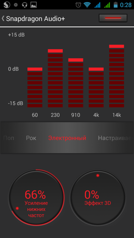 Обзор Highscreen Omega Prime S. Скриншоты. Эквалайзер