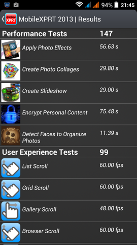 Обзор Jiayu G4S. Скриншоты. Mobile XPRT 2013