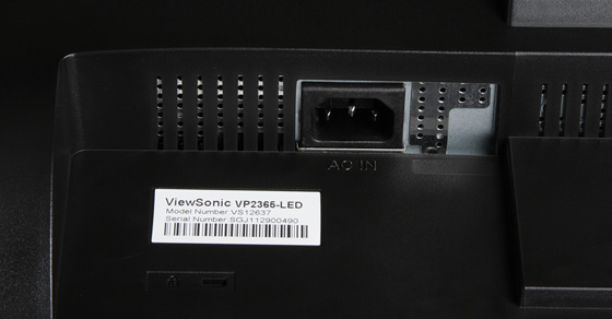 ЖК-монитор ViewSonic VP2365-LED, разъемы