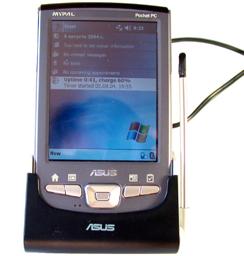 Asus MyPal A716 in cradle