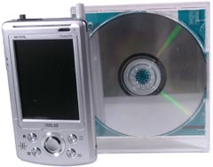 Asus MyPal A716 near the CD