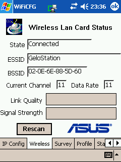 WiFi network status
