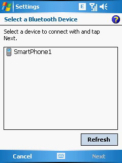 Выбор устройсв при соединении по средству интерфейса Bluetooth