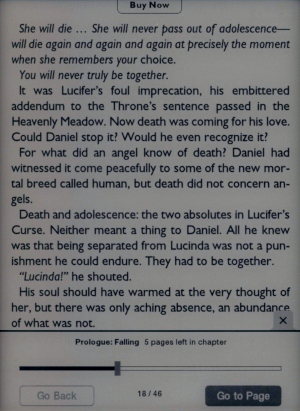 Nook Simple Touch GlowLight настройки чтения