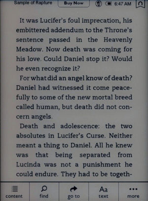 Nook Simple Touch GlowLight настройки чтения