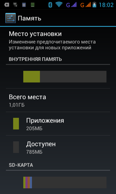 Обзор Philips W732. Скриншоты. Информация о памяти