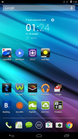 Операционная система Acer Iconia Talk S