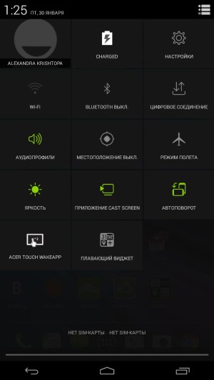 Операционная система Acer Iconia Talk S