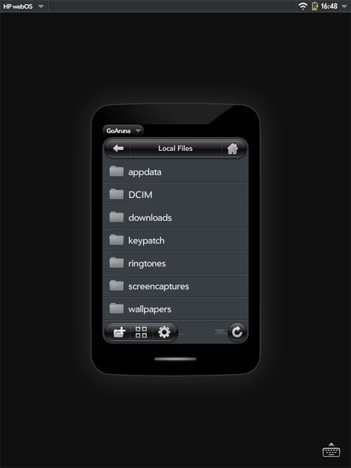 Приложение для смартфонов webOS на планшете HP TouchPad