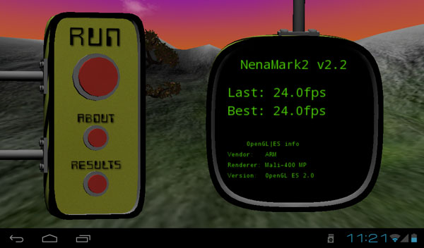 Результаты теста NenaMark2 на планшете iconBIT NetTAB Matrix