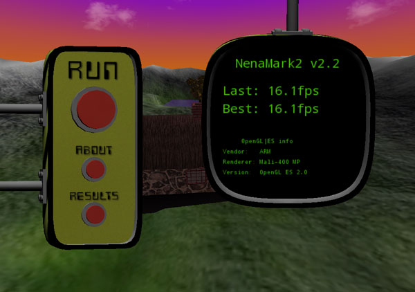 Результаты теста NenaMark2 на планшете iconBIT NetTAB Parus
