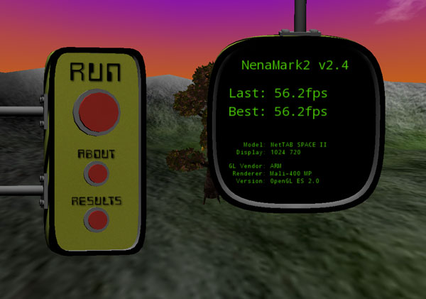 Результаты теста NenaMark2 на планшете iconBIT NetTAB Space II