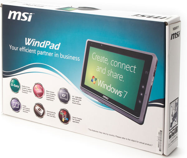 Коробка с планшетом MSI WindPad 110W