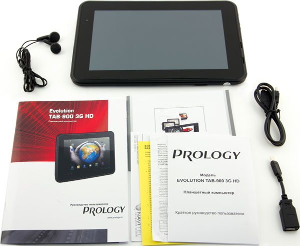Комплектация планшета Prology Evolution Tab-900 3G HD