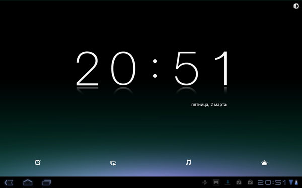 Приложение Часы на планшете Sony Tablet S