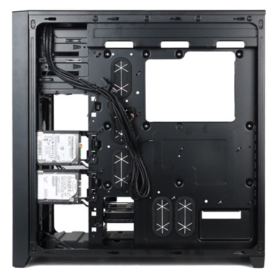 Вариант расположения корзин для HDD/SSD