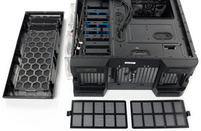 Корпус Thermaltake Core V71, Фронтальный и нижние фильтры