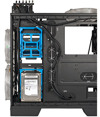 Корпус Thermaltake Core V71, Вертикальная установка накопителей