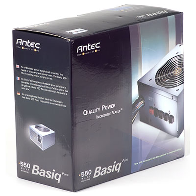 Упаковка блока питания Antec Basiq BP550 Plus - EC