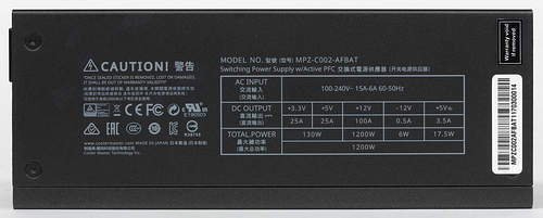 Характеристики блока питания Cooler Master MasterWatt Maker 1200 MIJ (MPZ-C002-AFBAT)