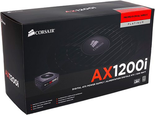 Упаковка блока питания Corsair AX1200i