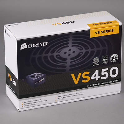 Упаковка блока питания Corsair VS450