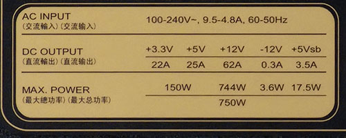 Характеристики блока питания SilverStone Strider Gold Evolution 750