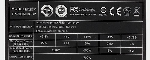 Характеристики блока питания Thermaltake Toughpower Grand 700W (TPG-700M)