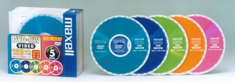 Разноцветные DVD-RW диски от Maxell