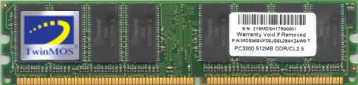 Новые DDR400 модули от TwinMOS