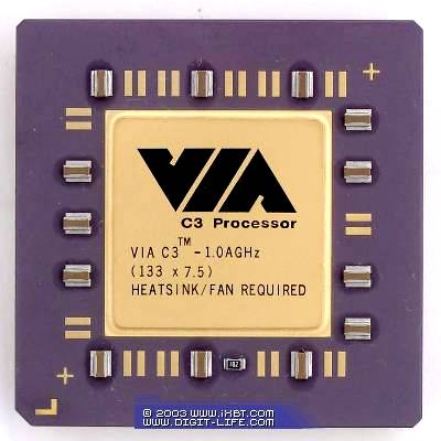 Фото дня: 1 ГГц процессор VIA C3 с ядром Nehemiah
