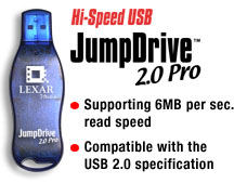 512 Мб и 1 Гб флэш-брелоки JumpDrive 2.0 Pro 40X от Lexar Media