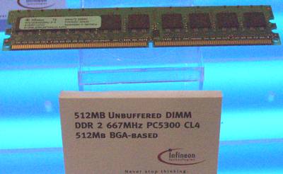 Infineon: новые DDR/DDR2 изделия